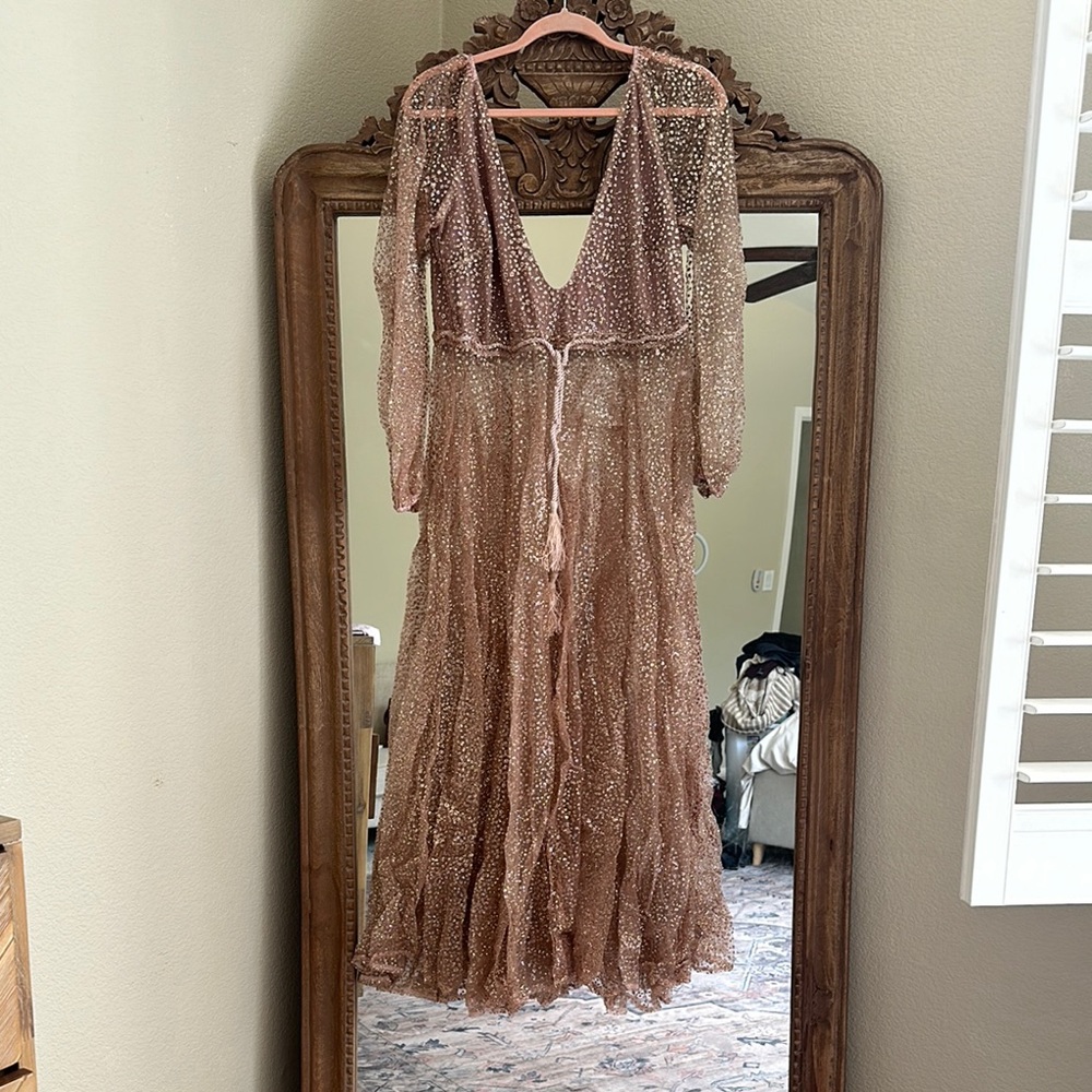 Sheer Glittery Long Dress